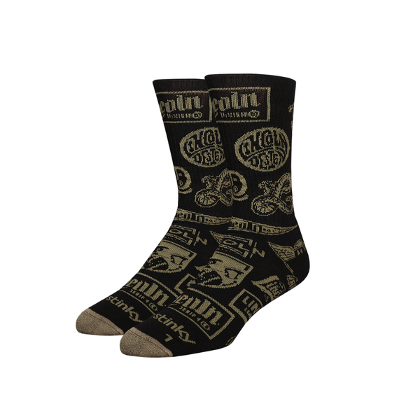 Green and Black Logo Socks