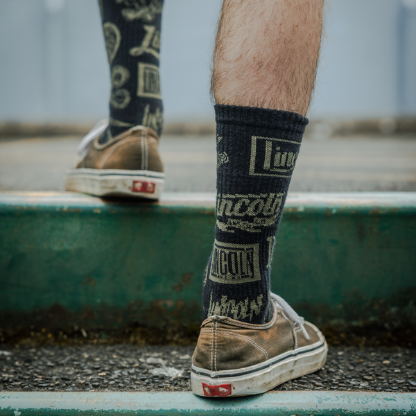 Green and Black Logo Socks